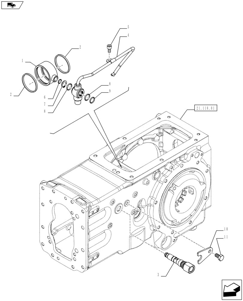 Case IH > JXC Serisi > Şanzuman > Yağlama Sistemi Manifold Power Shuttle