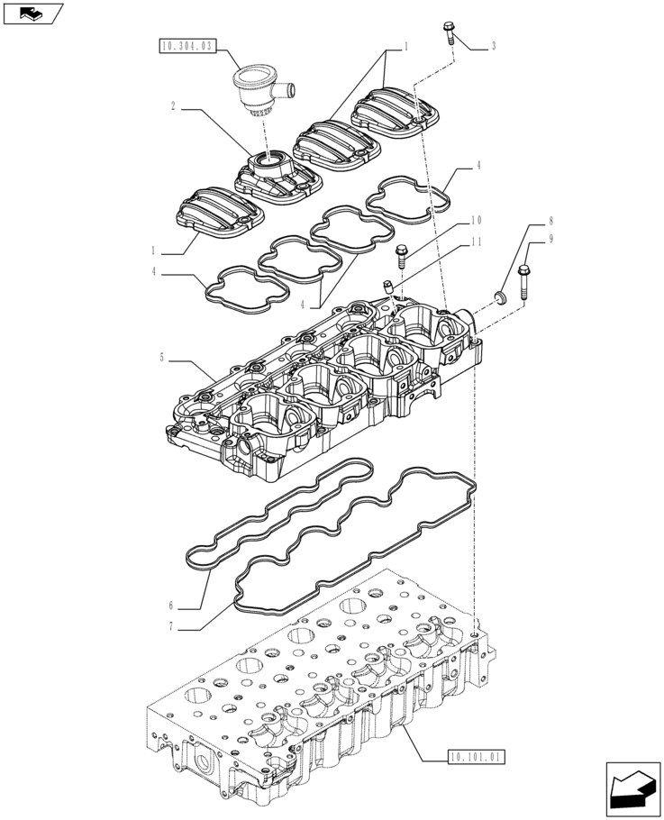 Case IH > JXC Serisi > Motor > Silindir Blok Üst Kapak