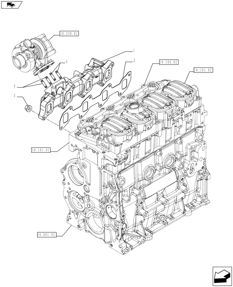 Case IH > JXC Serisi > Motor > Eksoz Manifoltu